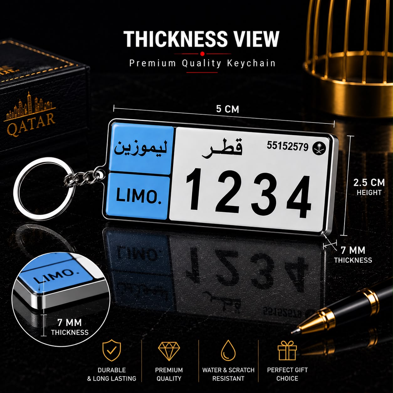 limousine Car Number Plate Keychain - Image 3